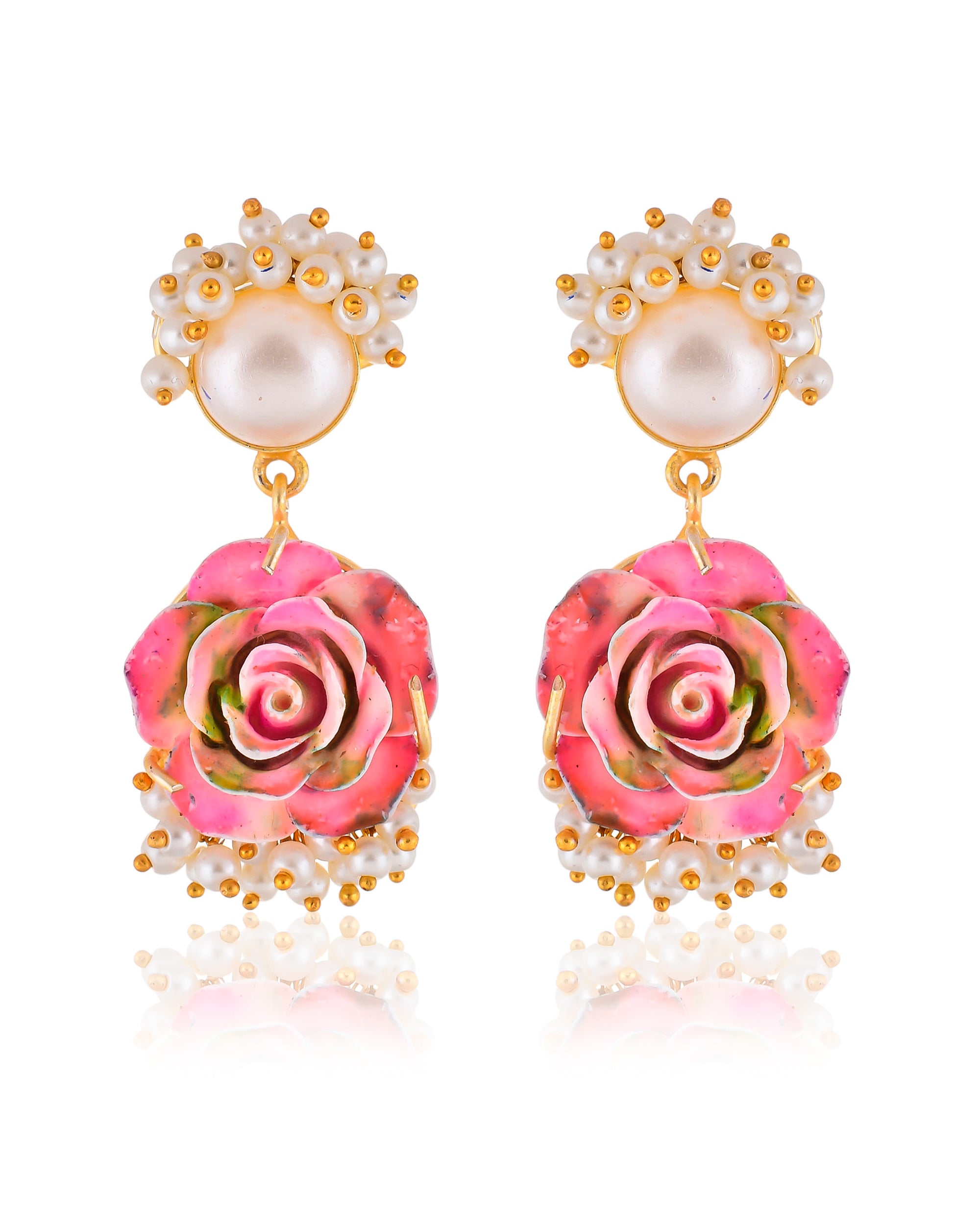 MESMERISING PINK AND WHITE FLORAL NECKLACE